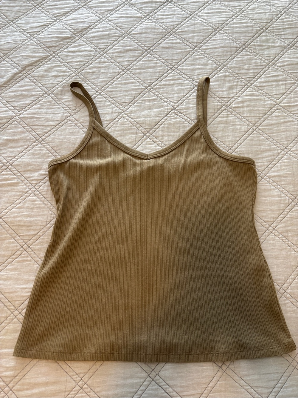 Banana Republic Olive Green Ribbed V-Neck Camisole